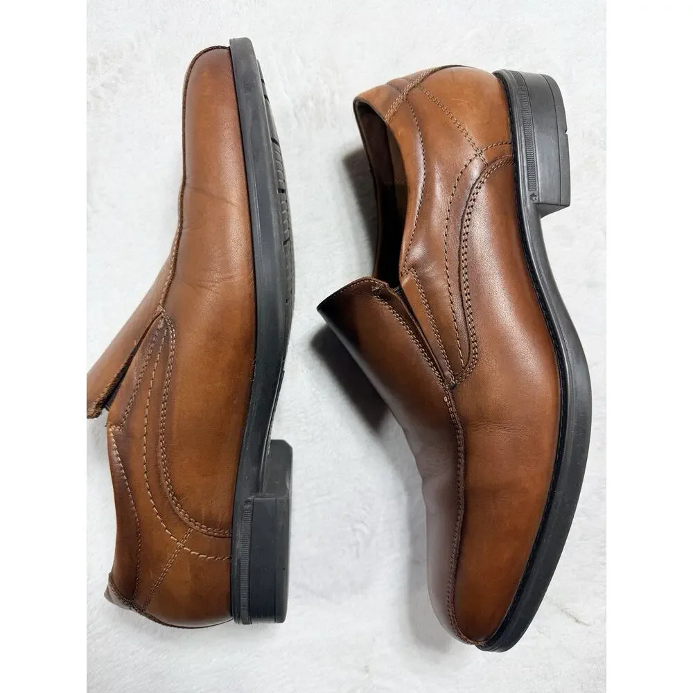Florsheim Men's Medfield Bike Toe Slip Loafer Dress Shoe, Cognac, Size 9.5 EEE